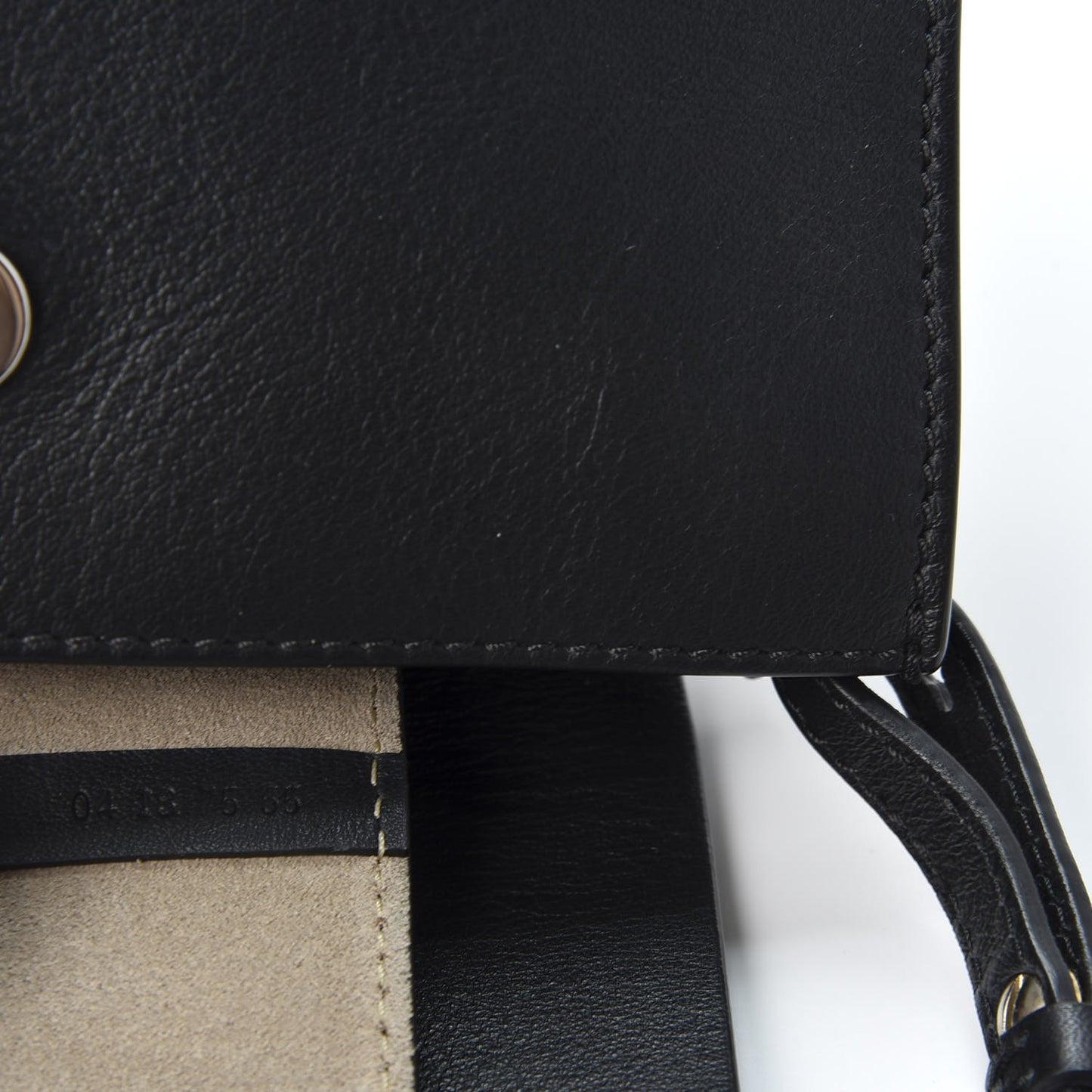 Suede Calfskin Mini Faye Shoulder Bag Black