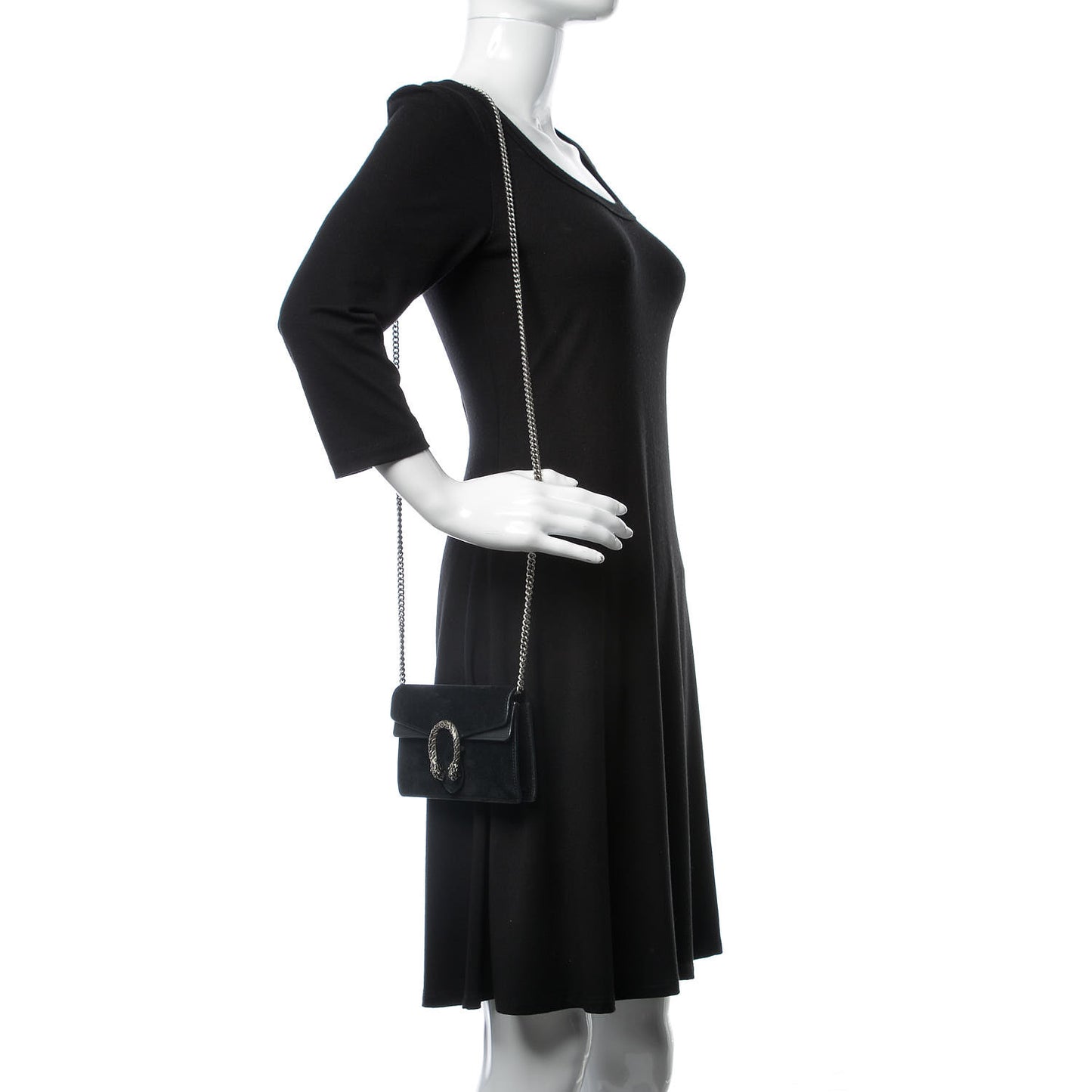 Suede Super Mini Dionysus Shoulder Bag Black