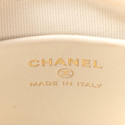 Chanel Metal Lambskin Quilted Small Chain Bucket Bag White 7 of 11