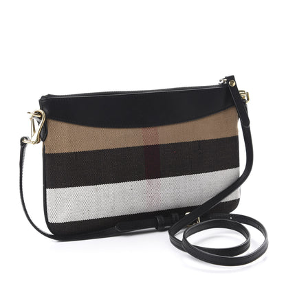 Burberry House Check Derby Peyton Crossbody Clutch Bag Black 3 of 11