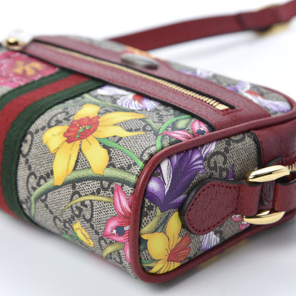 Gucci GG Supreme Monogram Flora Web Mini Ophidia Shoulder Bag Red 6 of 10