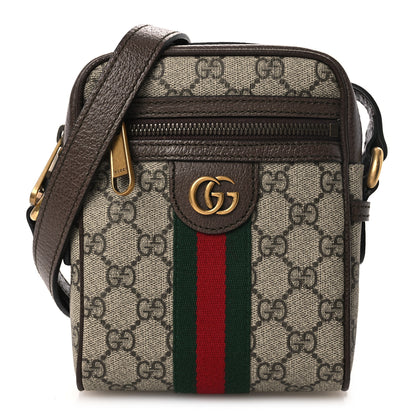 Gucci GG Supreme Monogram Web Mini Ophidia Messenger Brown 1 of 11