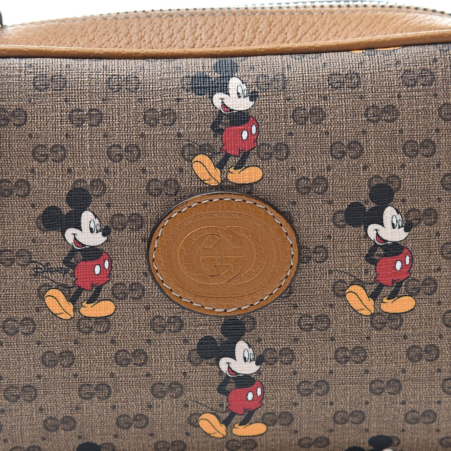 X DISNEY Mini Vintage GG Supreme Monogram Mickey Mouse Shoulder Bag Beige Vintage Sun Oil