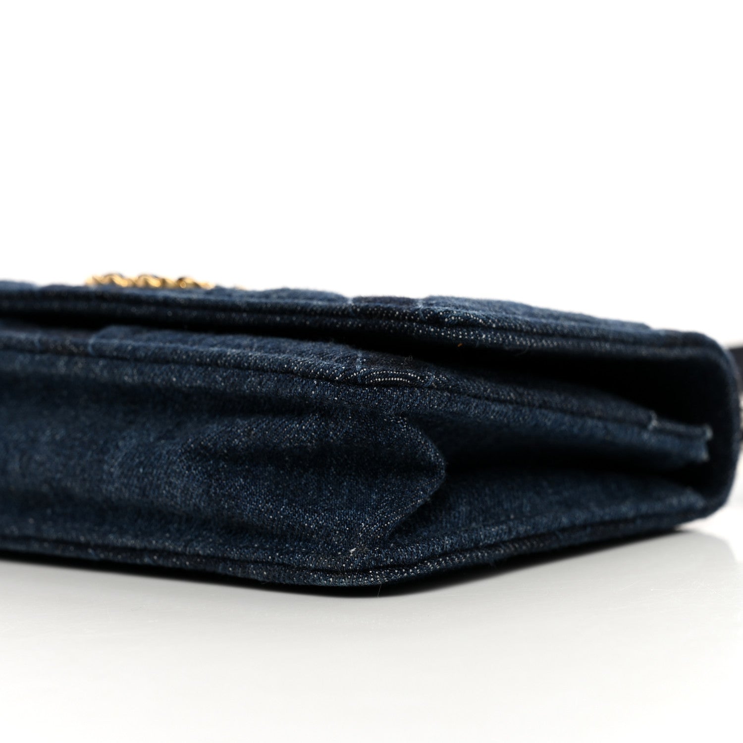 Chanel Denim Quilted Chanel 19 Wallet On Chain WOC Blue 10 of 10