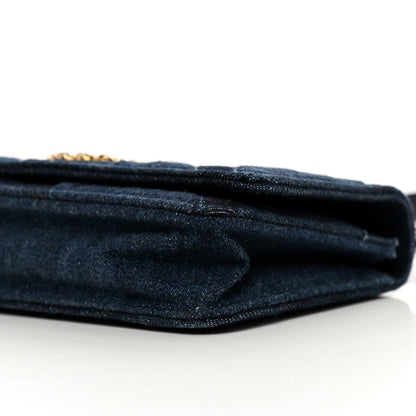 Chanel Denim Quilted Chanel 19 Wallet On Chain WOC Blue 10 of 10