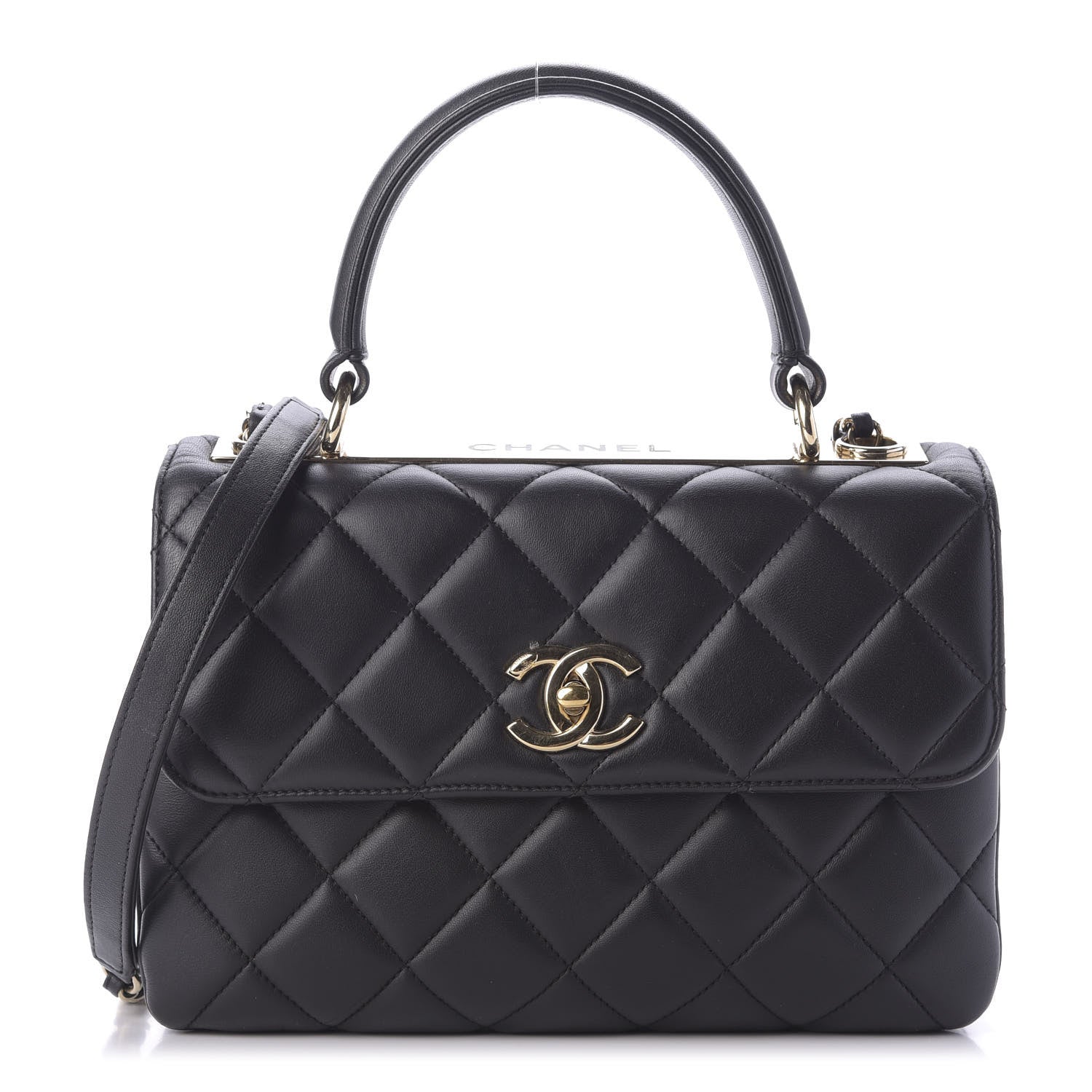 Chanel Lambskin Quilted Small Trendy CC Dual Handle Flap Bag Black 1 of 9