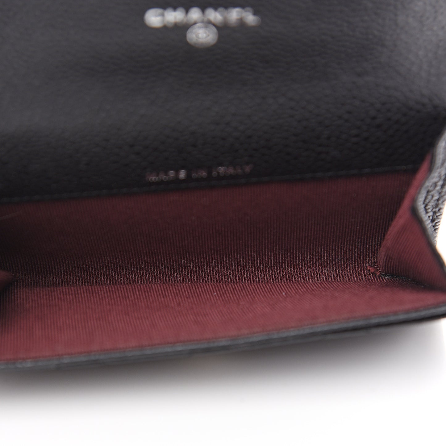 Caviar Quilted Flap Card Holder Black