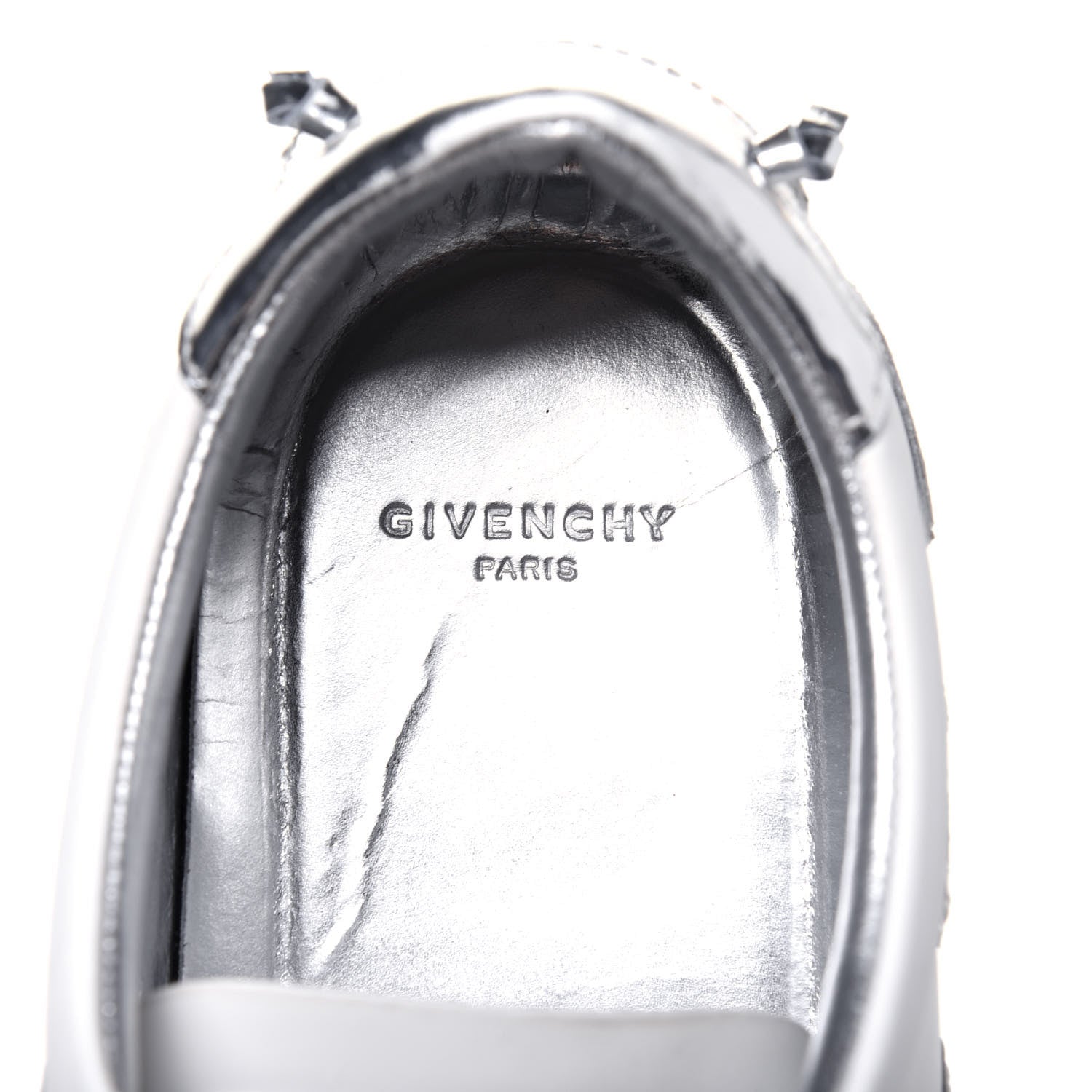 Givenchy Calfskin Reverse Logo Womens Urban Street Sneakers 39.5 White Silver 7 of 14