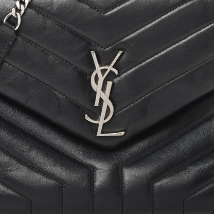 Saint Laurent Calfskin Y Quilted Monogram Medium Loulou Chain Satchel Black 8 of 20