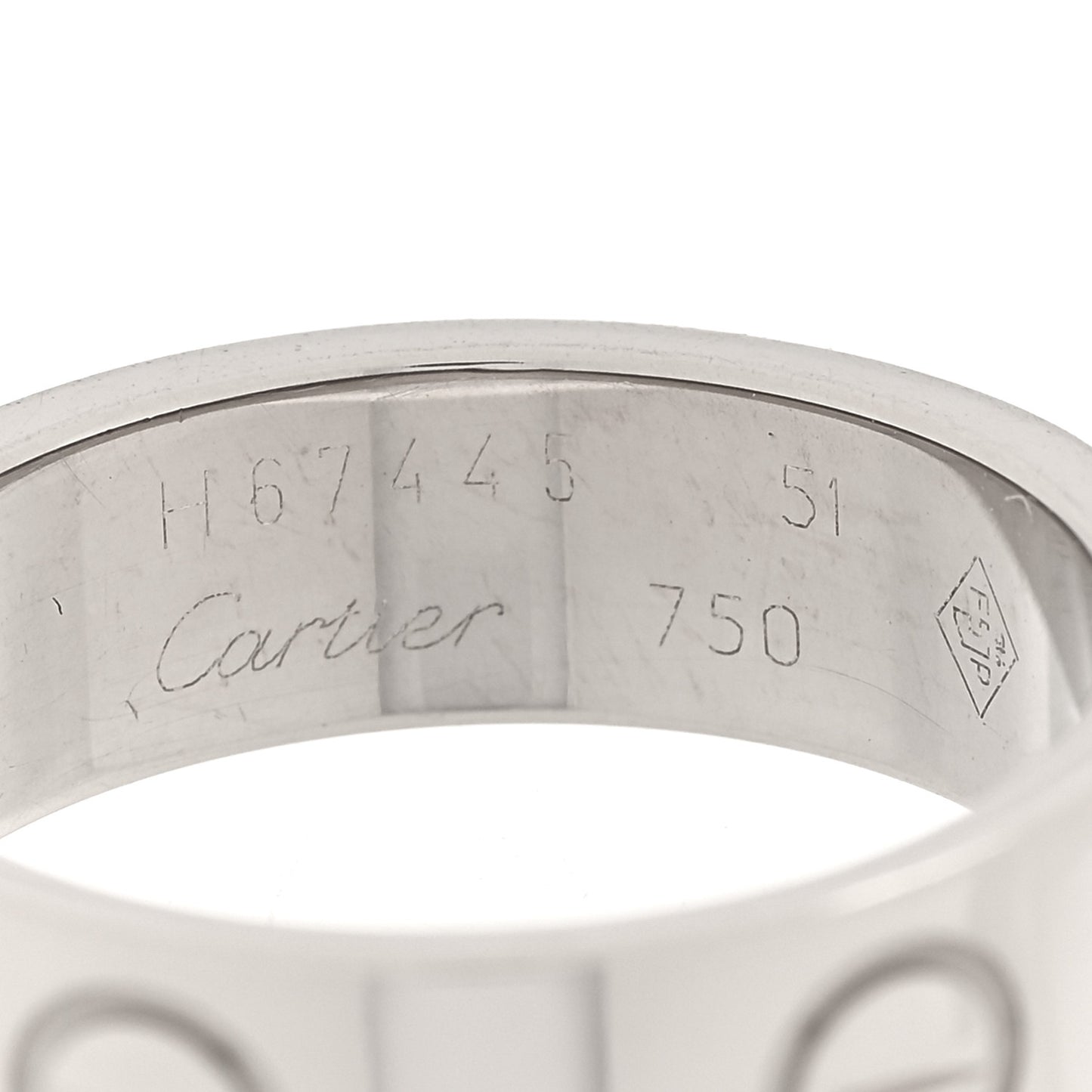 18K White Gold 5.5mm LOVE Ring 51 5.75