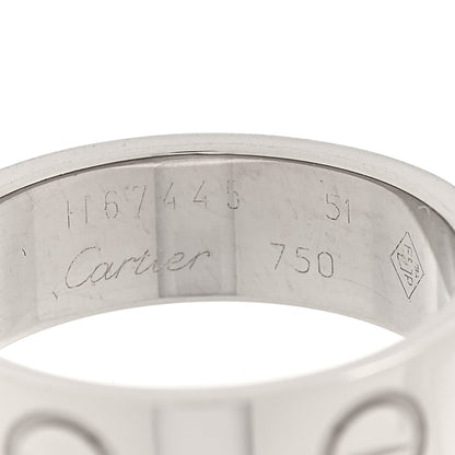 Cartier 18K White Gold 5.5mm LOVE Ring 51 5.75 4 of 4