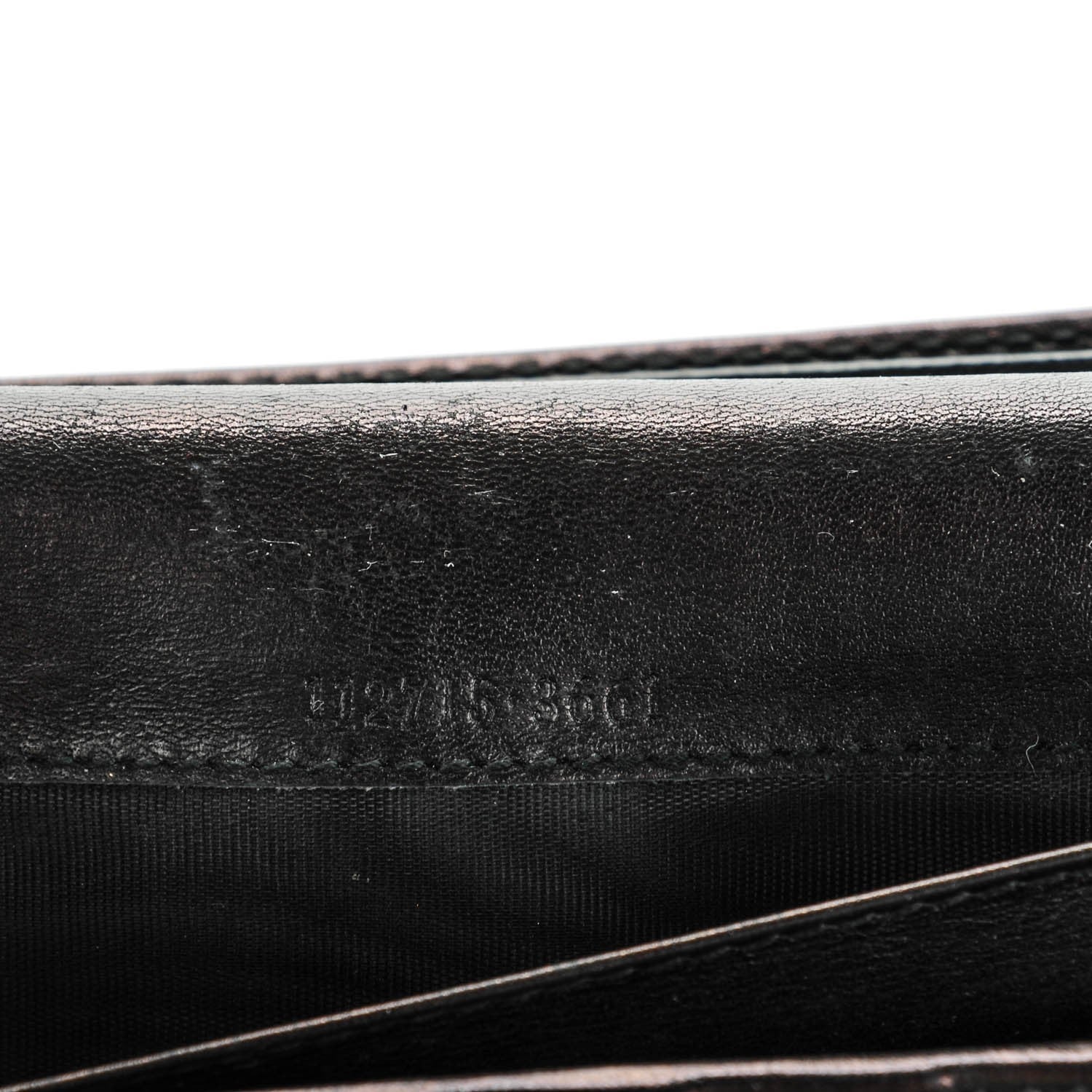 Gucci Guccissima Margaux Calfskin Metal Bar Continental Flap Wallet Black 7 of 7