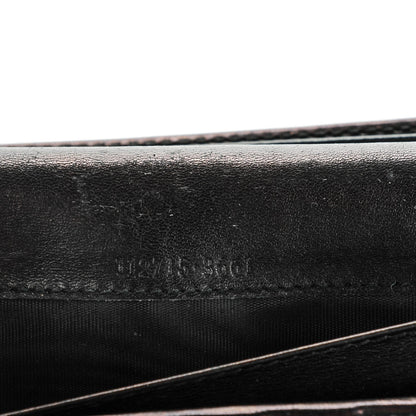 Gucci Guccissima Margaux Calfskin Metal Bar Continental Flap Wallet Black 7 of 7