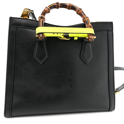 Gucci Calfskin Small Diana Tote Bag Black Yellow Fluo 19 of 19