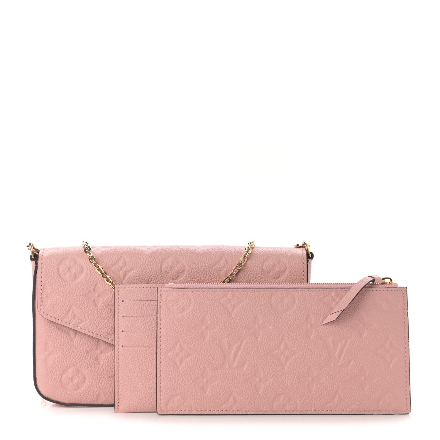 Louis Vuitton Empreinte Pochette Felicie Chain Wallet Rose Poudre 1 of 14