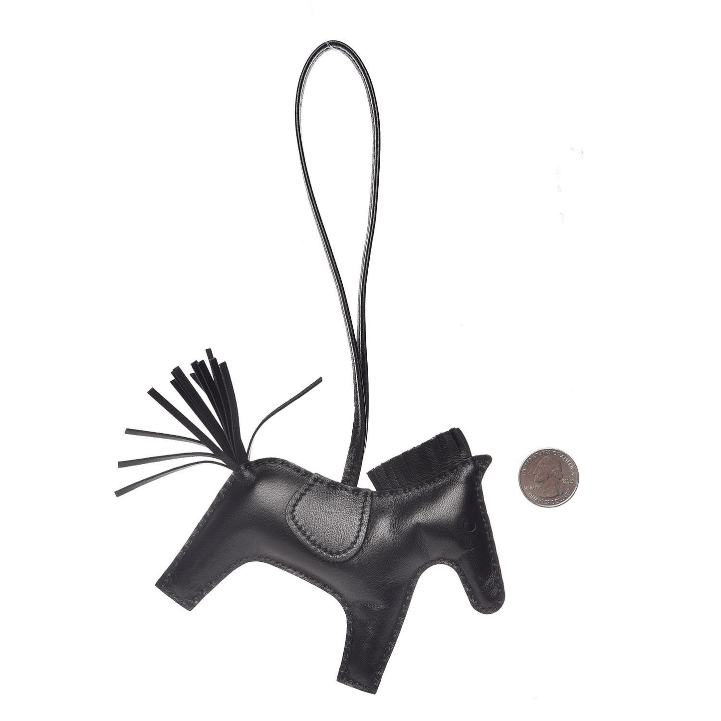Milo Lambskin Grigri Rodeo Horse Bag Charm MM So Black