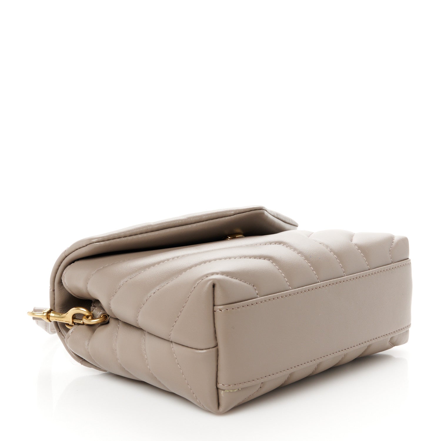 Saint Laurent Calfskin Y Quilted Monogram Toy Loulou Crossbody Bag Dark Beige 4 of 11