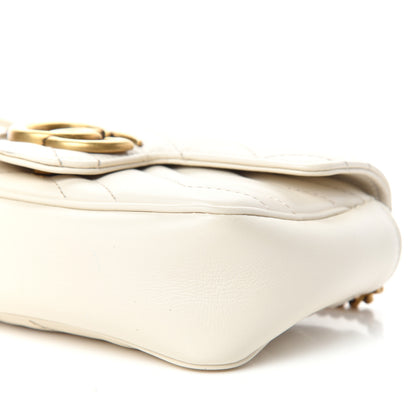 Gucci Calfskin Matelasse Super Mini GG Marmont Shoulder Bag White 9 of 10