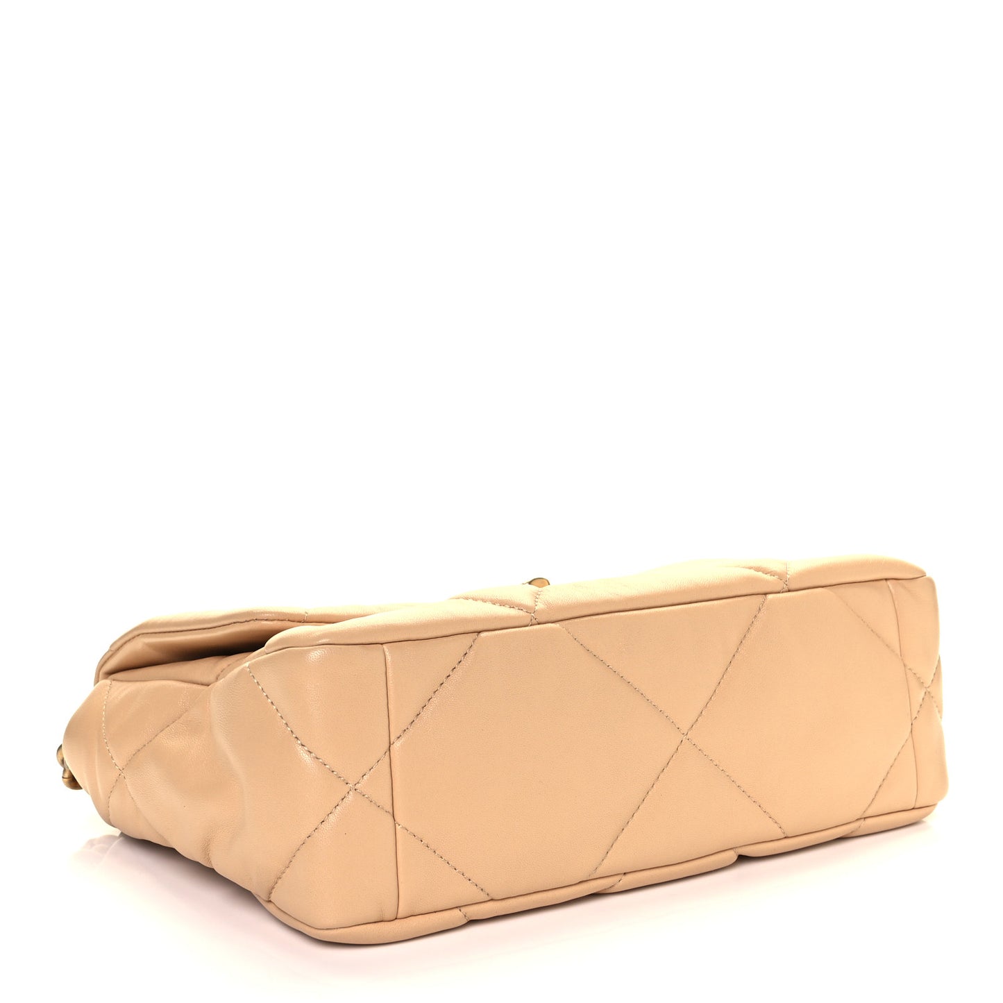 Lambskin Quilted Medium Chanel 19 Flap Light Beige