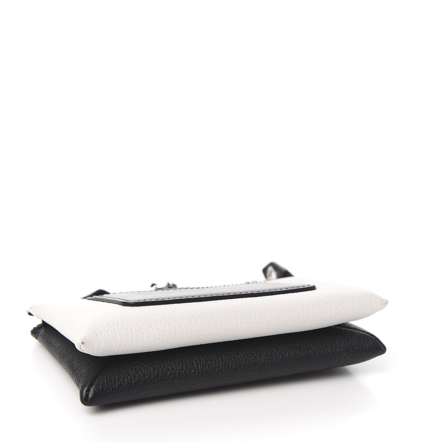 Calfskin Duetto Pouch Black White