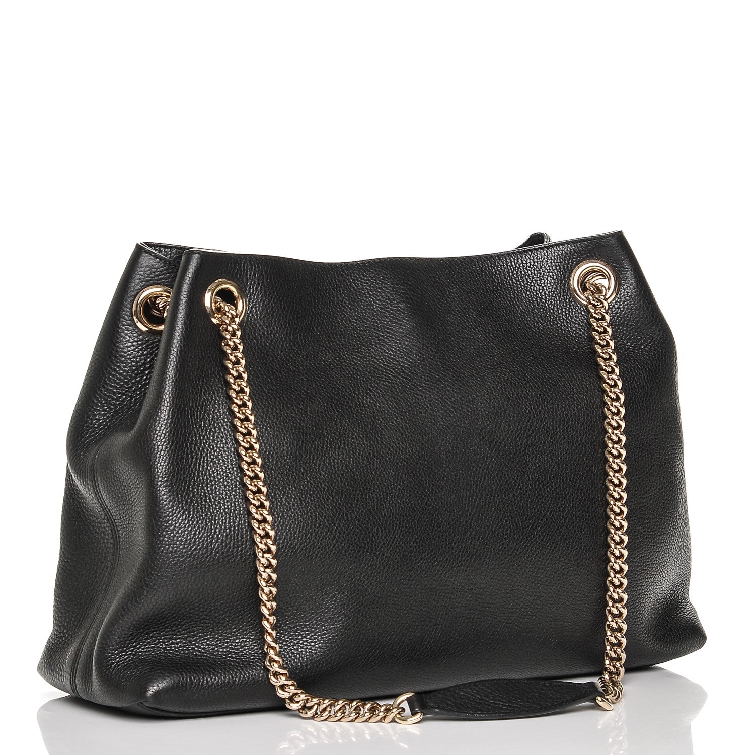 Gucci Pebbled Calfskin Medium Soho Chain Shoulder Bag Black 3 of 7