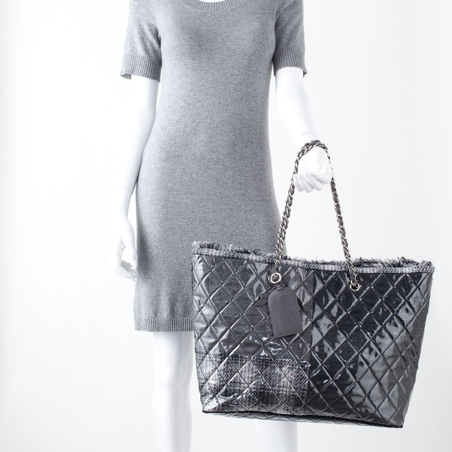 Chanel Vinyl Funny Tweed Patchwork Tote 2 of 8