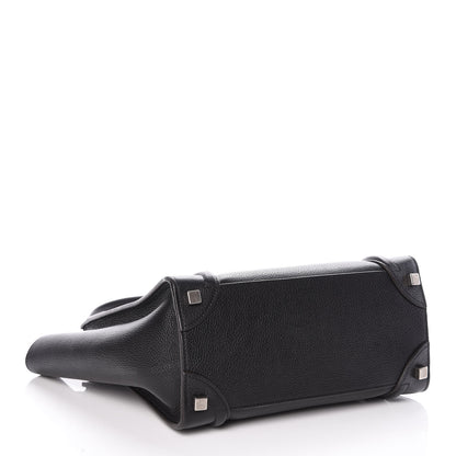 Celine Drummed Calfskin Micro Luggage Black 4 of 10