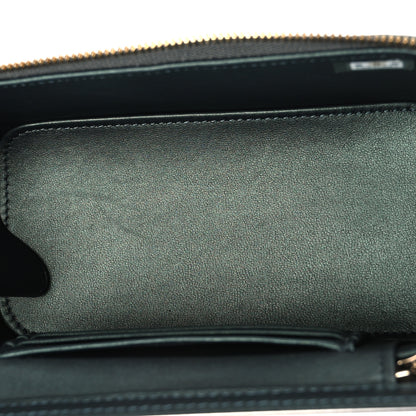 Chanel Iridescent Lambskin Quilted Small Top Handle Vanity Case With Chain Dark Green 5 of 10