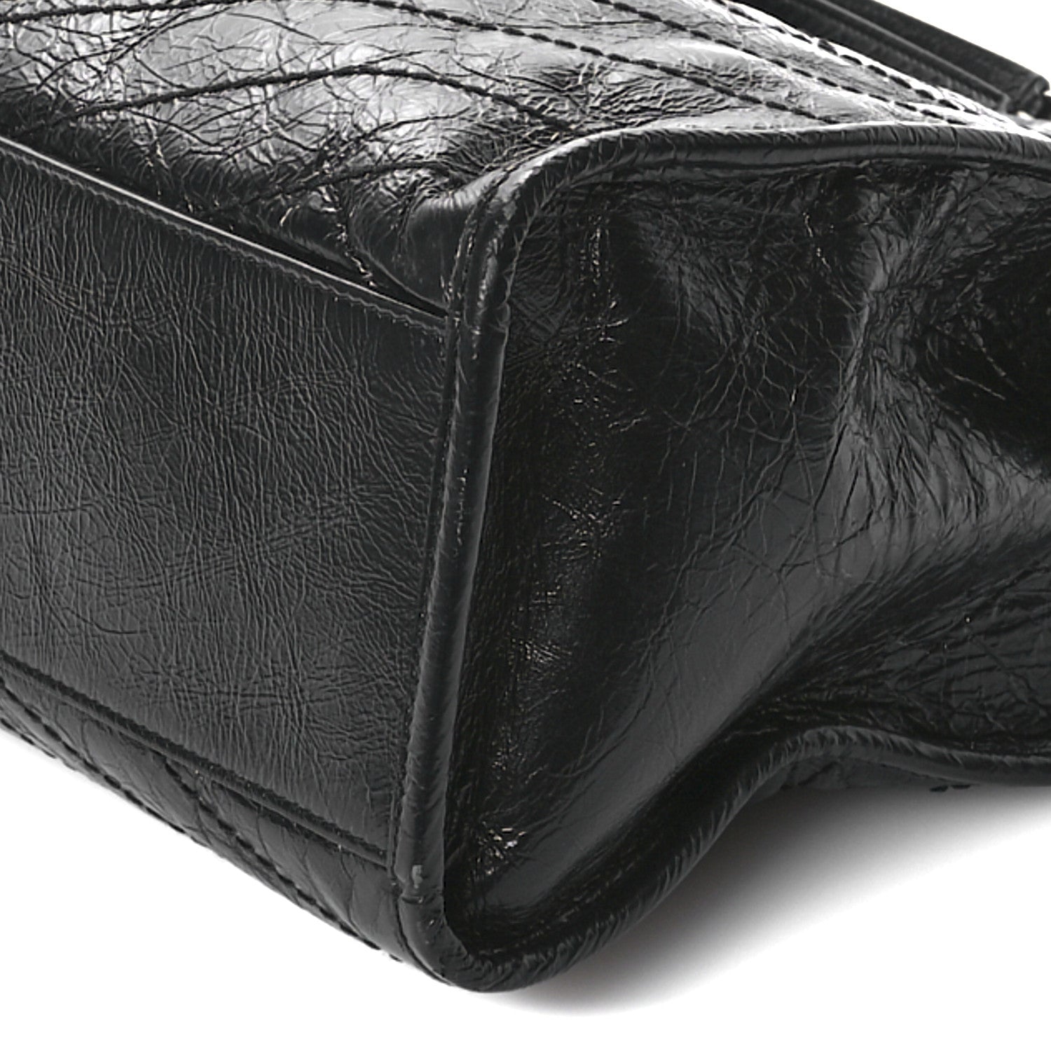 Saint Laurent Crinkled Calfskin Matelasse Monogram Large Niki Shopper Tote Black 10 of 10