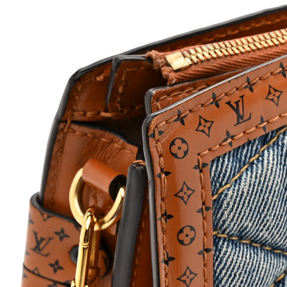 Louis Vuitton Denim Calfskin Malletage Trunk Clutch Light Blue 12 of 12