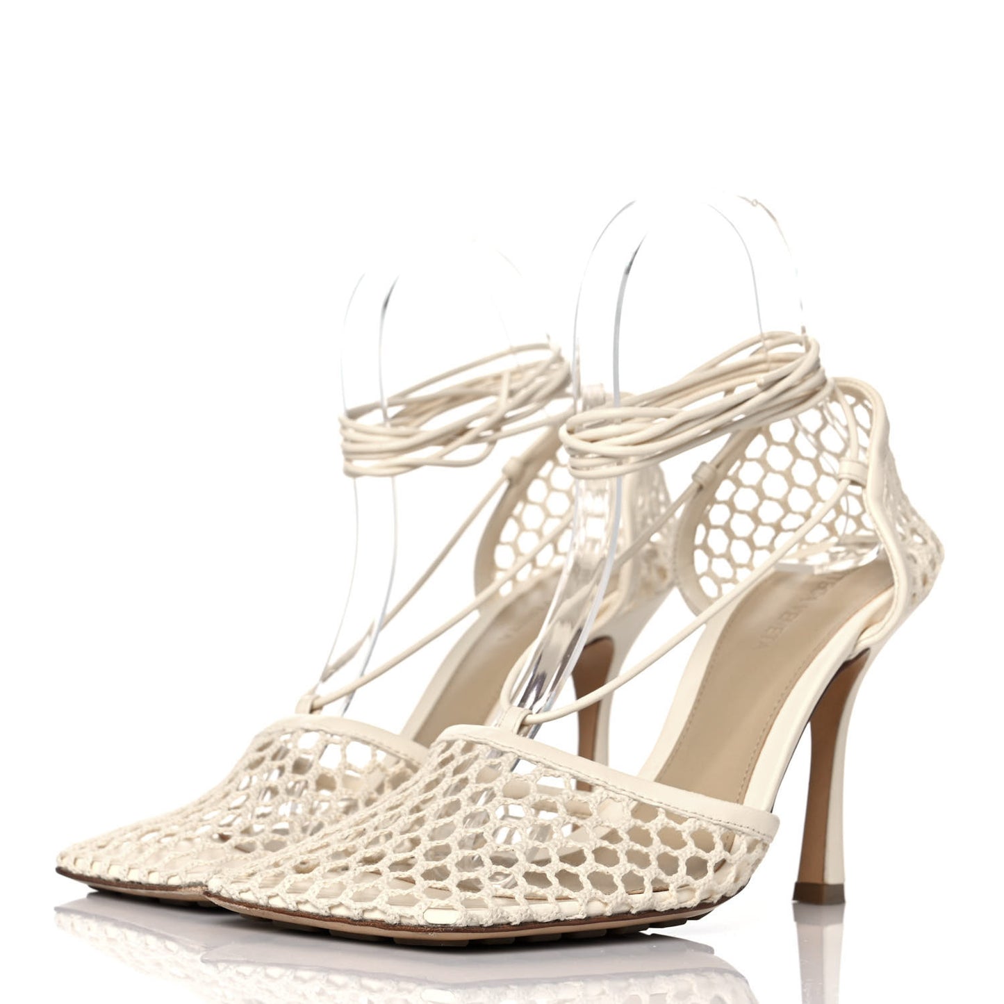 Mesh Nappa Stretch Ankle Tie Sandals 39.5 Toile