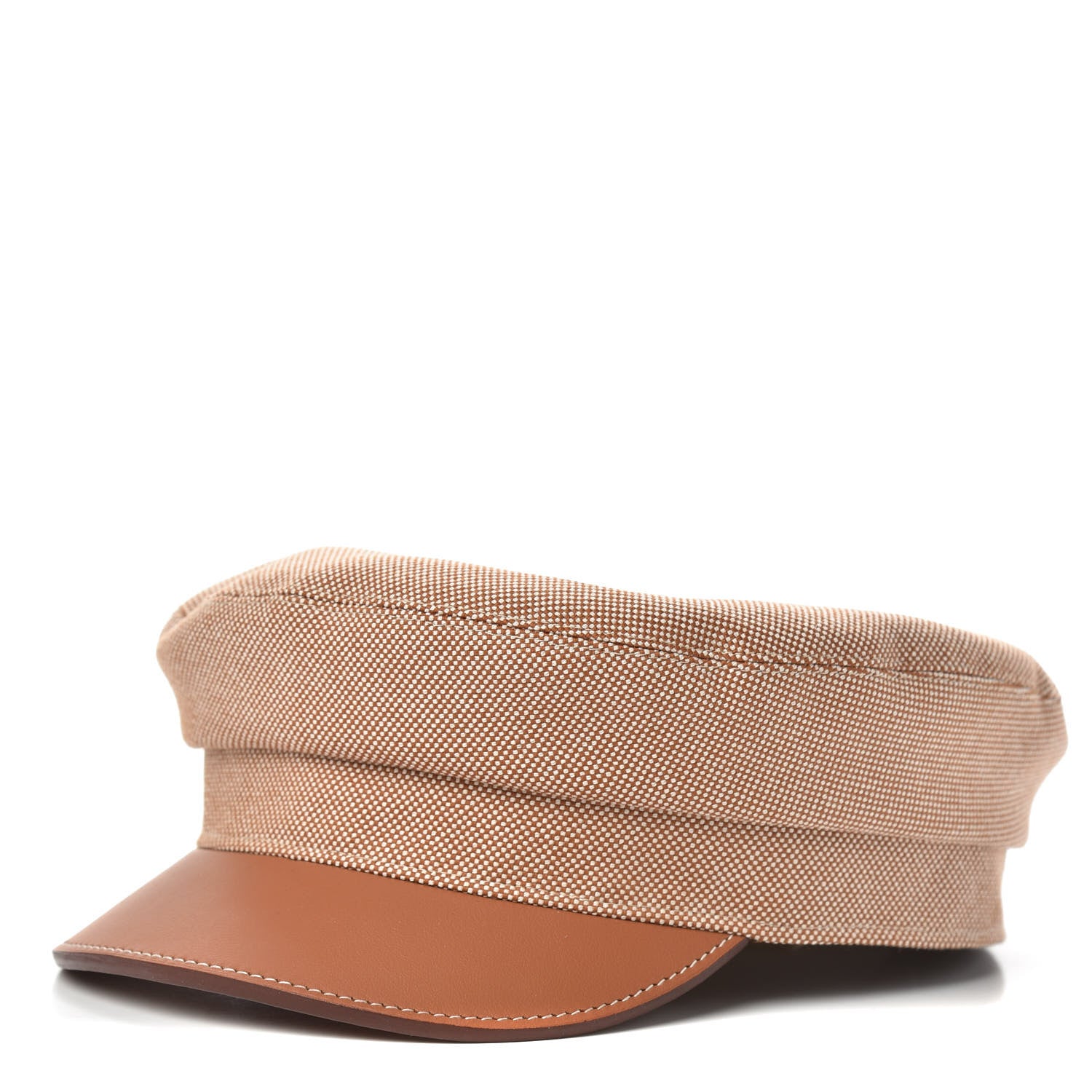 Hermes Cotton Silk Swift Clou de Selle Vauban Cap 57 Marron Alezan Gold 1 of 8