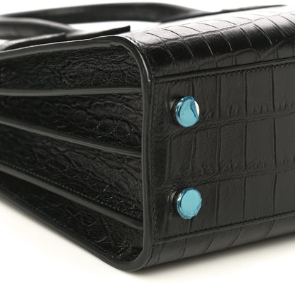 Saint Laurent Calfskin Crocodile Embossed Nano Sac De Jour Black 5 of 10