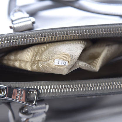 Prada Metallic Saffiano Small Galleria Double Zip Tote Cromo 7 of 13