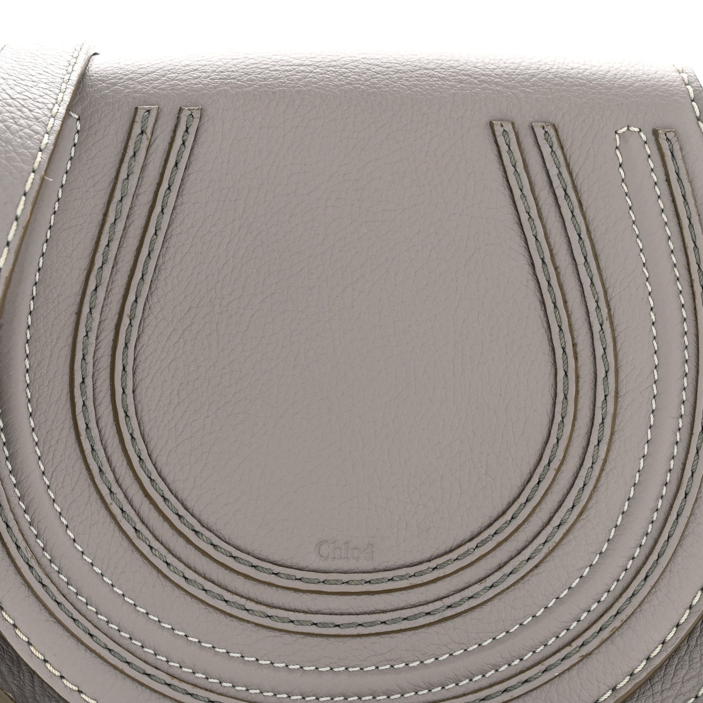 Grained Calfskin Small Marcie Saddle Bag Cashmere Grey