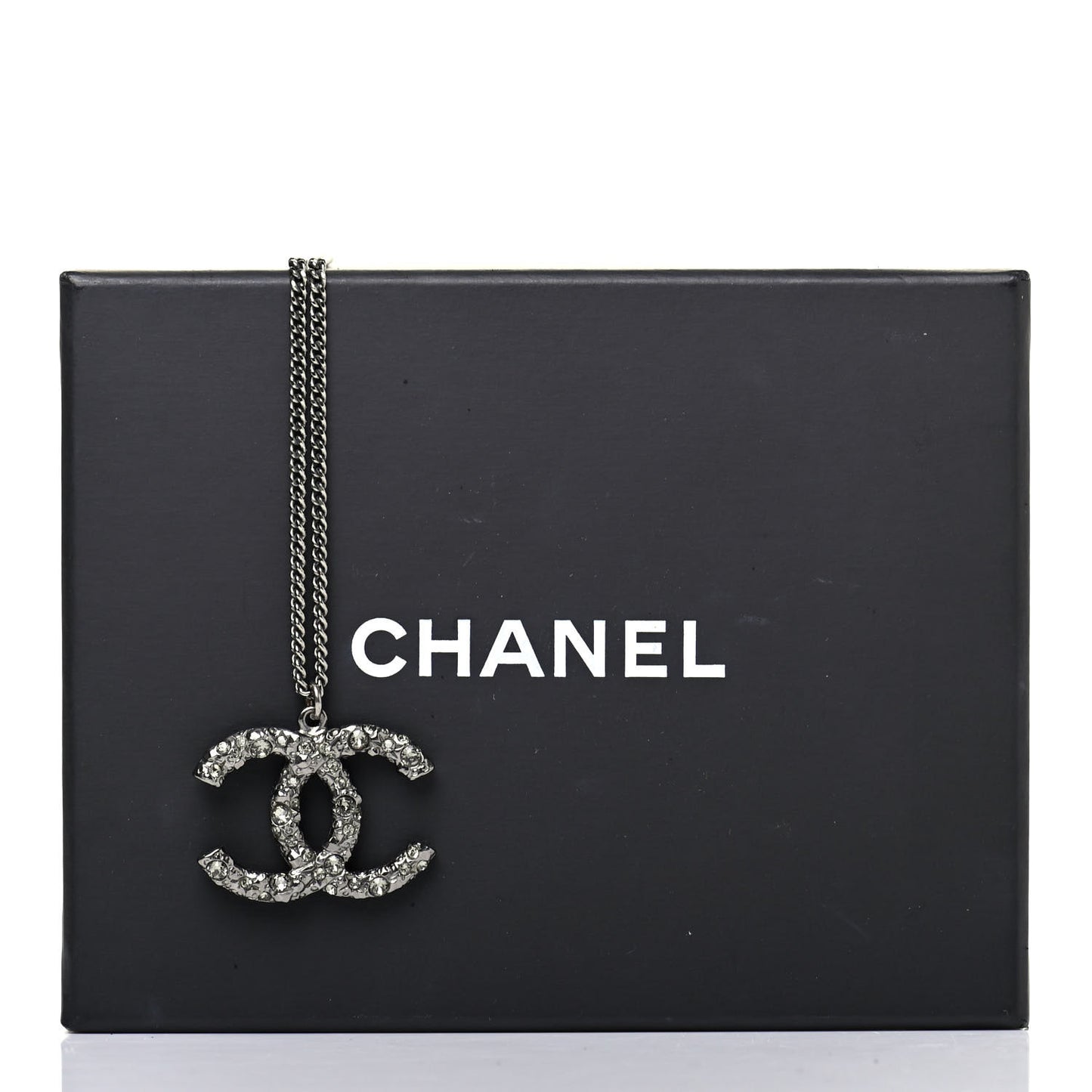 Crystal CC Pendant Necklace Silver