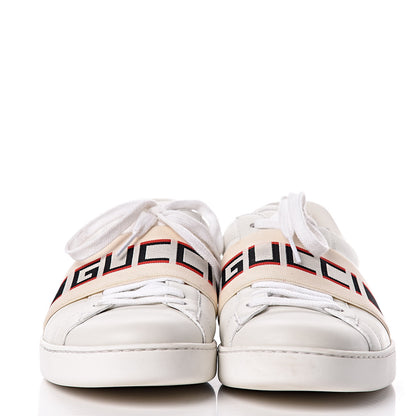 Gucci Calfskin Stripe Mens New Ace Sneakers 9.5 White Ecru Red Flame 2 of 15