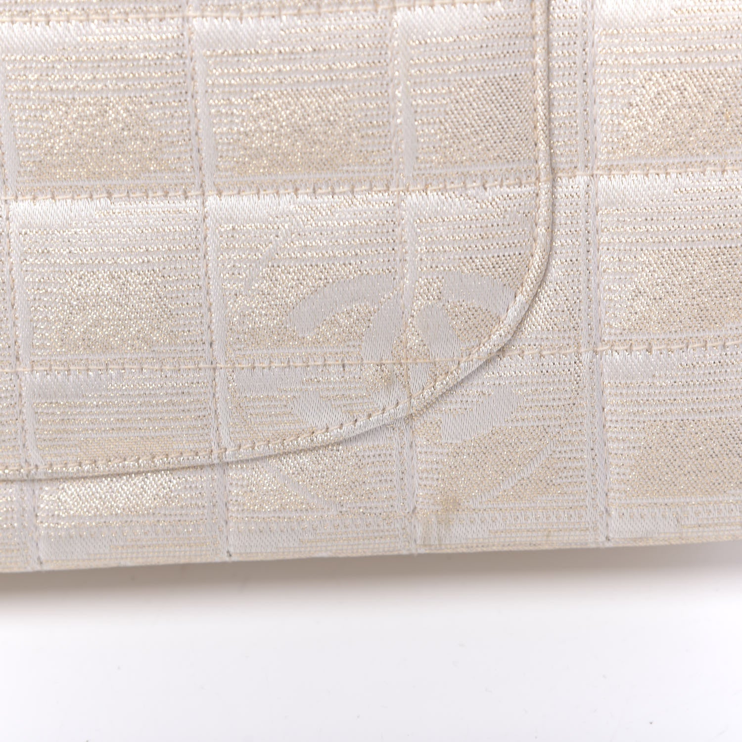 Chanel Metallic Nylon Medium Travel Flap Light Beige 8 of 16