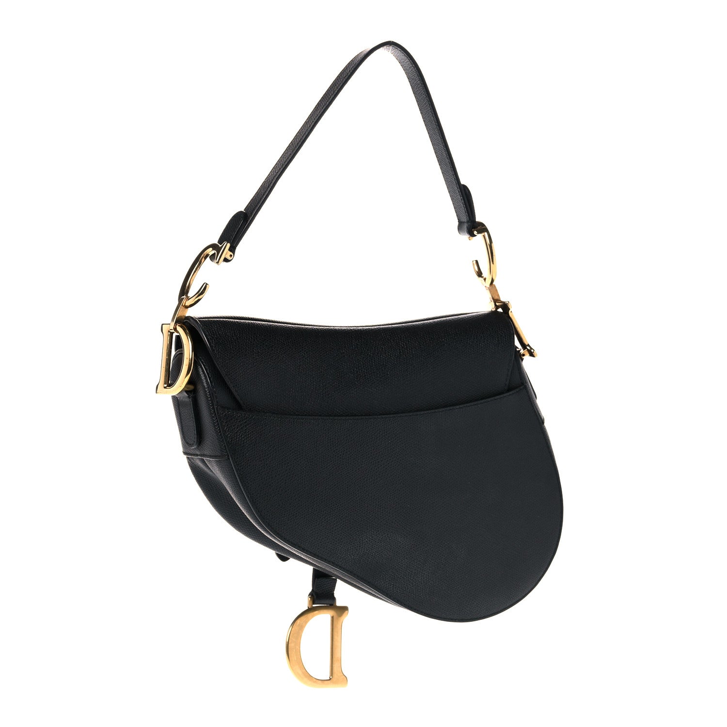 Christian Dior Grained Calfskin Saddle Bag Black 3 of 15