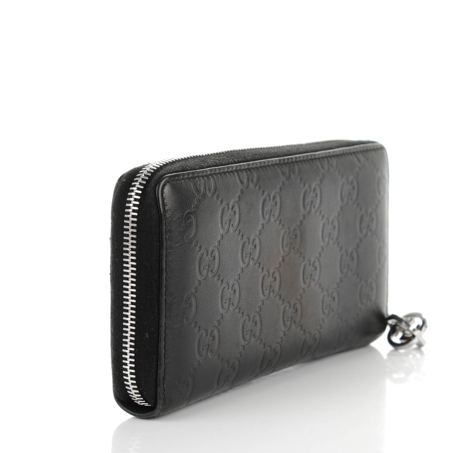Gucci Guccissima Large Twins Zip Around Wallet Black 3 of 8