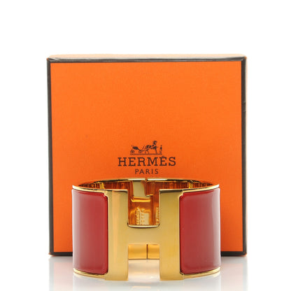 Hermes Enamel Clic Clac H Extra Wide Bracelet PM Red 7 of 7