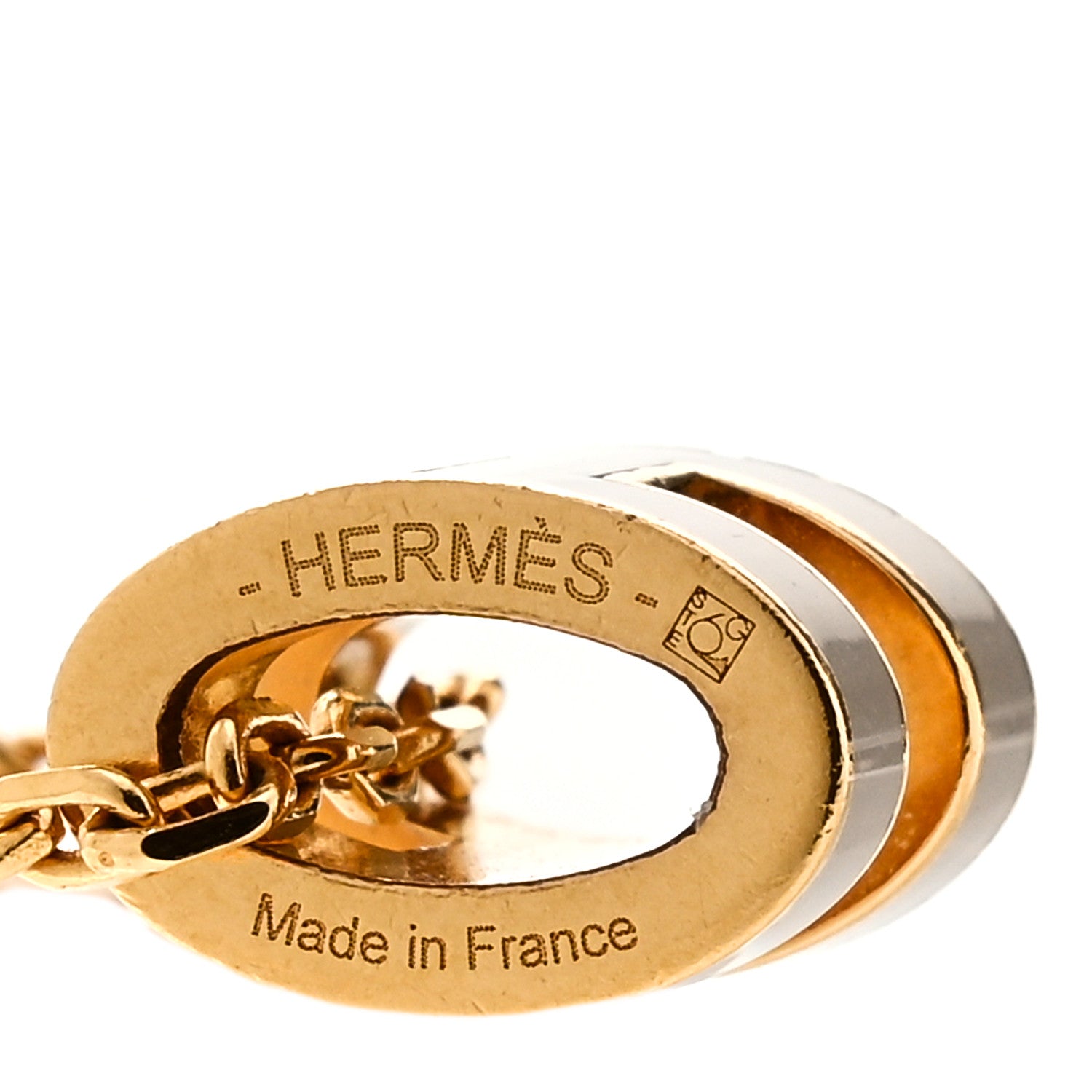 Hermes Lacquered Gold Mini Pop H Pendant Necklace Marron Glace 5 of 7
