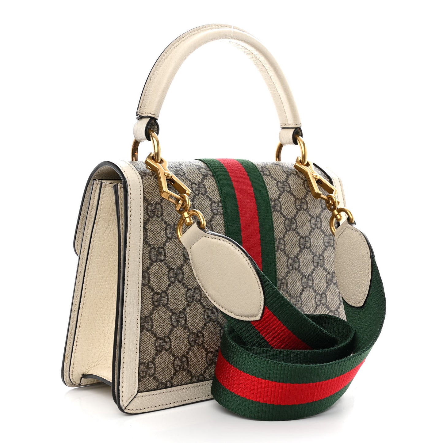 GG Supreme Monogram Small Queen Margaret Top Handle Bag White