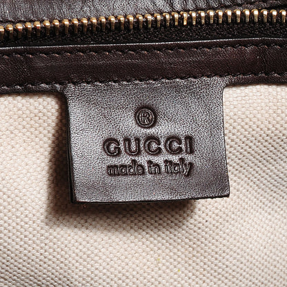 Gucci Monogram Selleria Calfskin Vintage Web Medium Boston Beige Ebony Cocoa 6 of 14