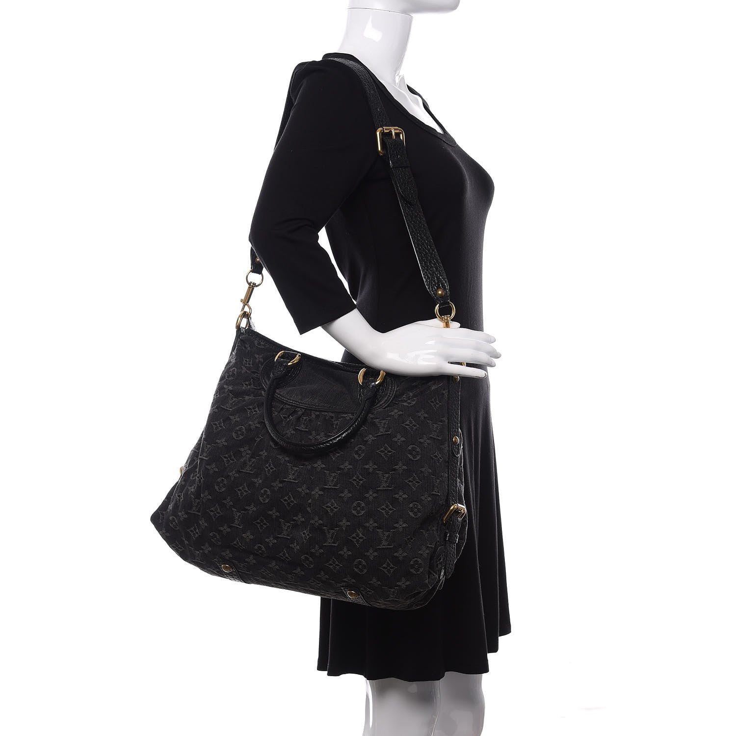 Louis Vuitton Denim Neo Cabby GM Black 2 of 10
