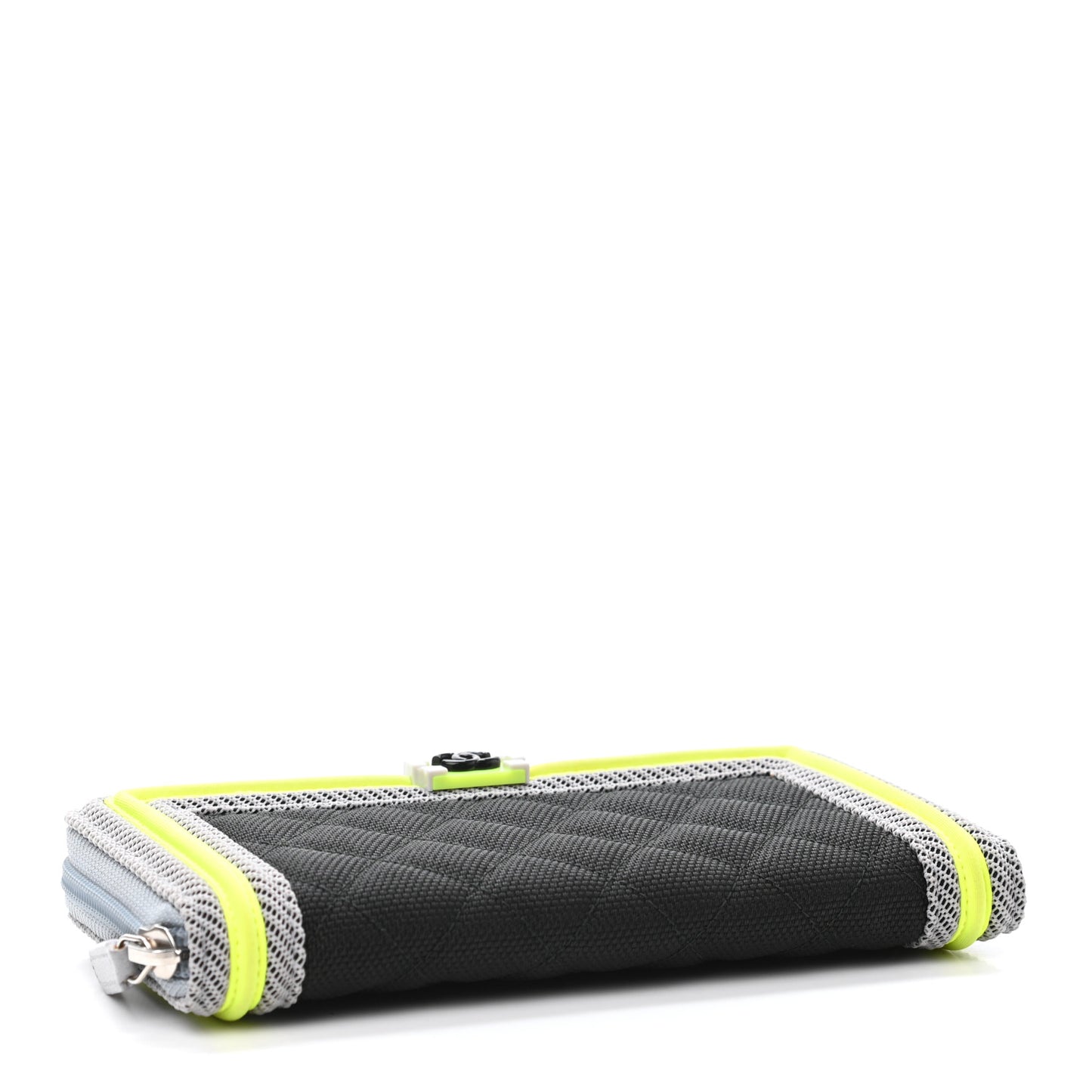 Canvas Quilted Large Fluo Boy Zip Around Wallet