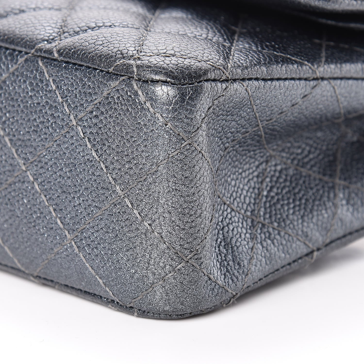 Chanel Pearly Caviar Quilted Medium Double Flap Grey 10 of 10