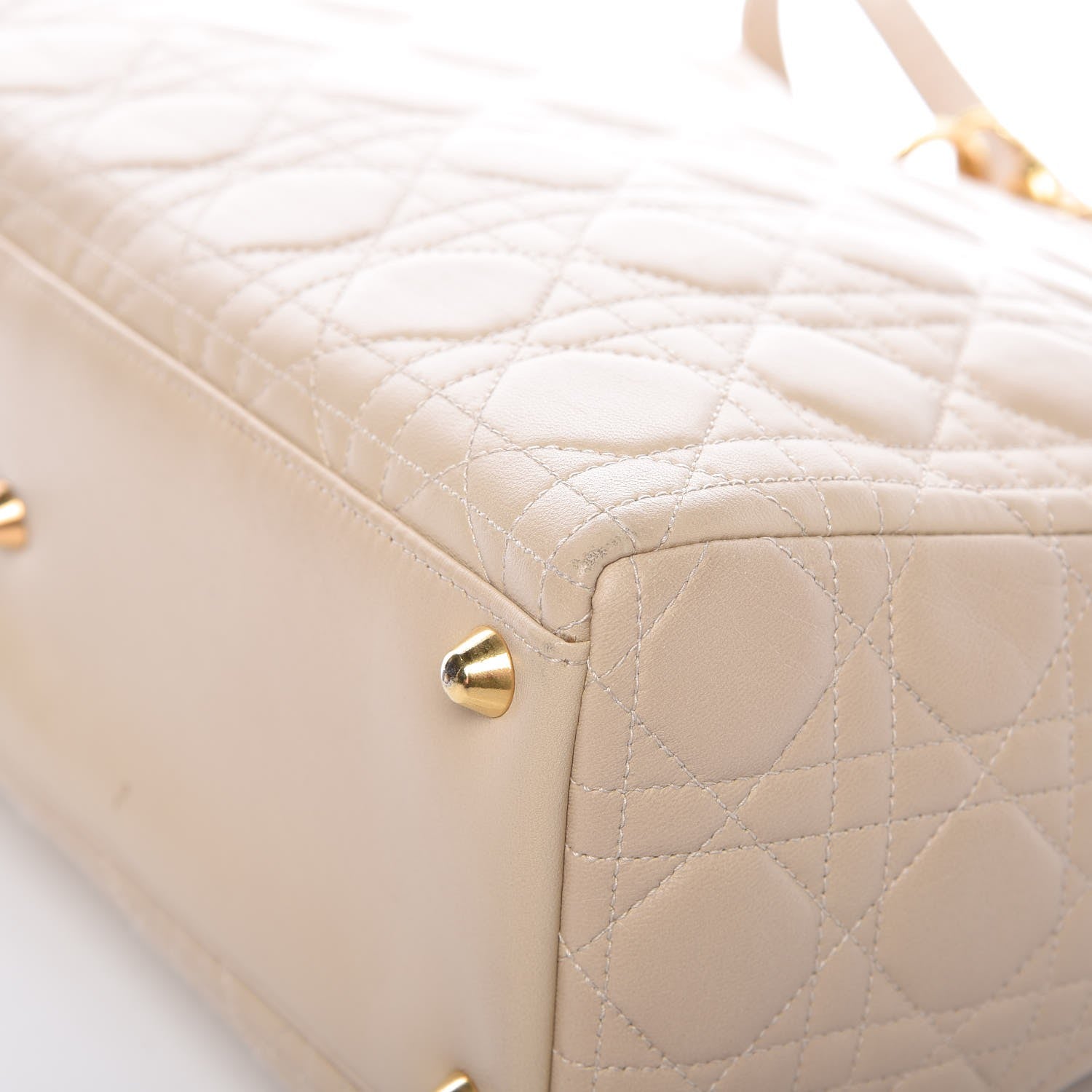 Christian Dior Lambskin Cannage Large Lady Dior Beige 15 of 16