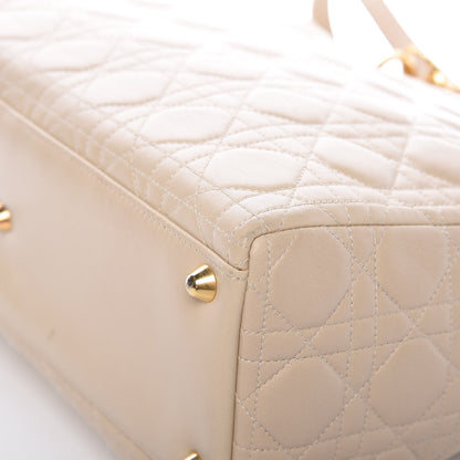 Christian Dior Lambskin Cannage Large Lady Dior Beige 15 of 16