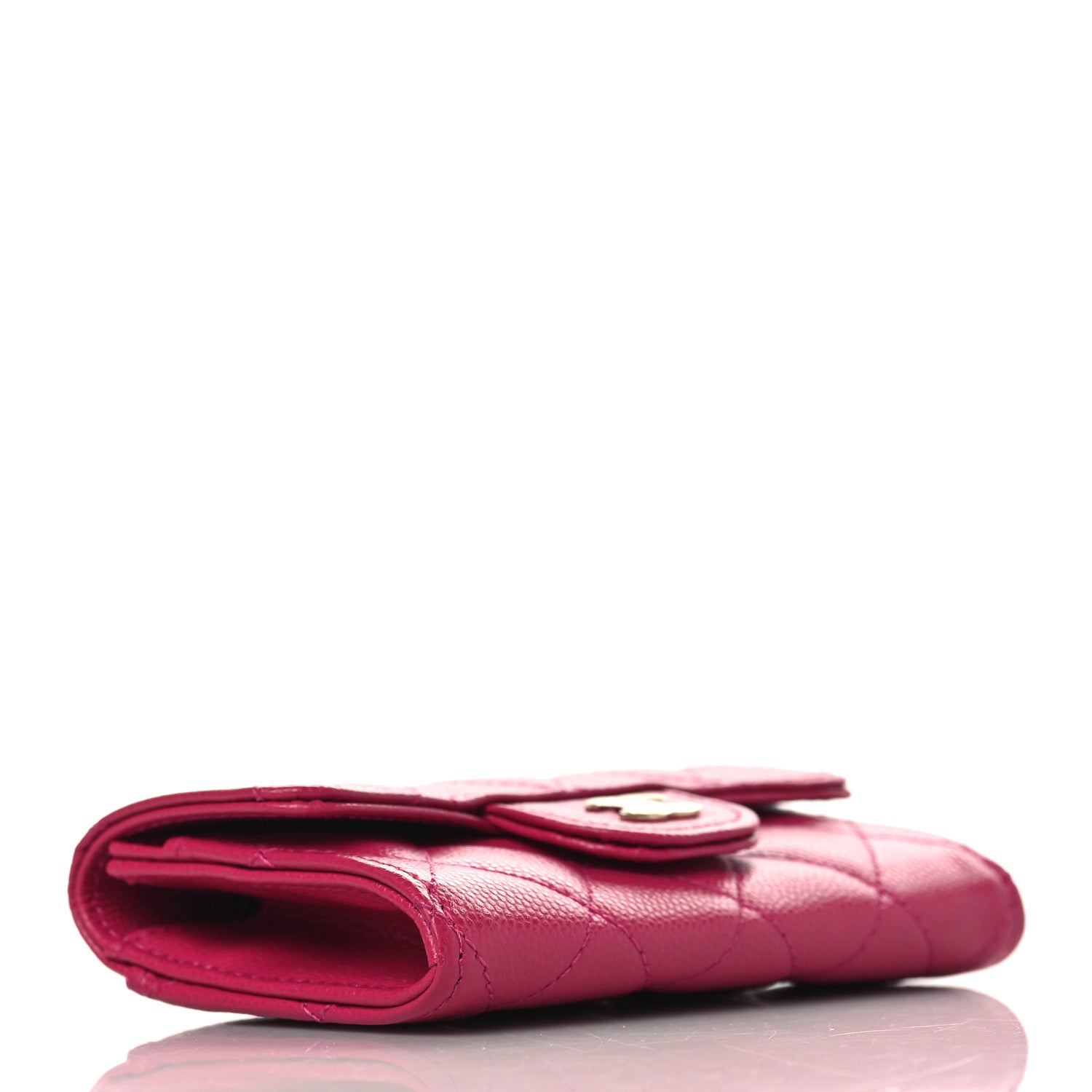 Chanel Caviar Quilted Flap Card Holder Wallet Fuchsia 4 of 8